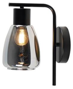 Lampă de perete MOLDO 1xE27/40W/230V negru/negru fumuriu