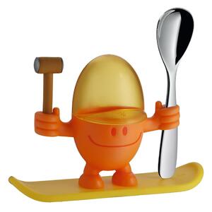 Suport pentru ou cu lingură WMF Cromargan® Mc Egg, galben - portocaliu
