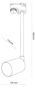 Lustră pe tijă pentru sistem de șină TOP 1xGU10/10W/230V alb