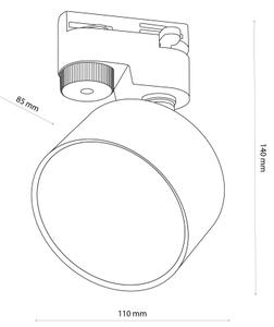 Spot pentru sistem de șină AVIA 1xGX53/15W/230V alb