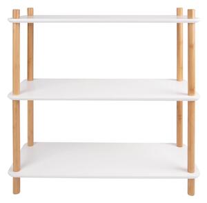 Etajeră cu picioare din bambus Leitmotiv Cabinet Simplicity, 80 x 82.5 cm, alb