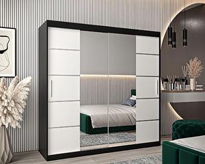 Dressing Marissa, 160x60x200cm, cu oglinda, Wenge Alb, Pal 18 mm