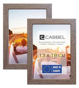 Rama foto, set 2 bucati, 13x18 cm, din lemn MDF, plexiglas rezistent la spargere, stejar inchis
