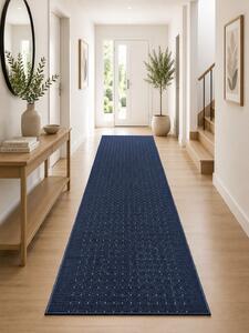 Traversa Antiderapanta, Stanford Albastru , Latime 80 cm, Diverse Lungimi