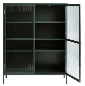 Vitrină din metal Unique Furniture Bronco, înălțime 140 cm, verde