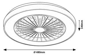 Plafonieră LED dimabilă cu ventilator Rabalux 71336 DALFON 40W/230V 3000/4000/6000K + telecomandă