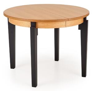 Masă Houston 785Negru, Stejar, 8cm, ExtensieExtensie, Furnir din lemn natural, MDF, Lemn