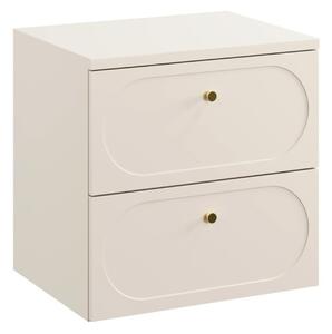 Mască suspendată cu blat pentru chiuveta de la baie Donna, bej nisipiu/auriu (60 cm)