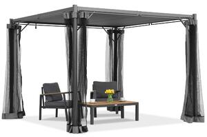 Antracit Malaga 3x4m patio pergola cu plasă de țânțari Garden Point