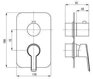 ARNIKA Element extern, pentru baterie BOX Finisaj: Antracit BXY_DQAM