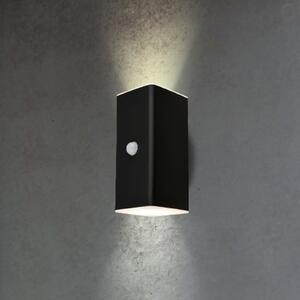Briloner Lampă LED cu baterie pentru exterior, negru, senzor, sus/jos, Negru, Plastic, Modern, Priză de perete sus / jos
