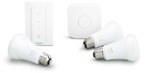 Set de bază Philips Hue STARTER KIT 3xE27/9W 2700K + Hue Bridge și comutator dimmer