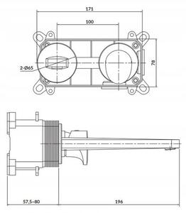 Cersanit Inverto - baterie pentru chiuvetă ascuns, auriu, S951-299