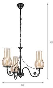 Lustră pe lanț Brilagi COTTAGE 3xE14/40W/230V negru/maro