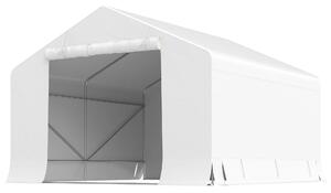 Outsunny Garaj Exterior pentru Motocicletă 3x3 m, Impermeabil, cu Ușă și Aerisiri Rulabile, Tentă Garage pentru Biciclete și Unelte din Metal și Material PE, Anti UV, Alb | Aosom Romania