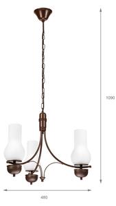 Brilagi - Lustră LED pe lanț COTTAGE 3xE14/40W/230V fag/maro/alb