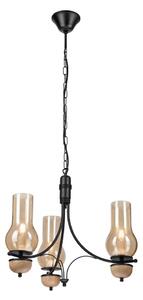 Brilagi - Lustră LED pe lanț COTTAGE 3xE14/40W/230V stejar/negru/bej fumuriu