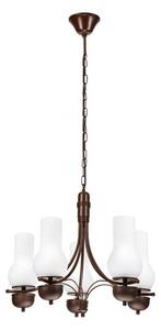 Brilagi - COTTAGE LED lustr 5xE14/40W/230V, stejar/alb, pe lanț