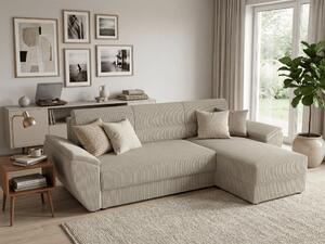 Coltar extensibil de colt TAVERO, bej deschis, reversibil, 251x140 cm