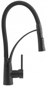 Erga Zefir, baterie chiuveta inalta cu brat elastic h-430, negru mat, ERG-YKA-BZ.ZEFIR-BLK