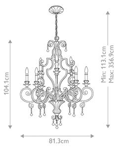 Lustră pe lanț Quoizel QZ-MARQUETTE9 MARQUETTE 9xE14/60W/230V