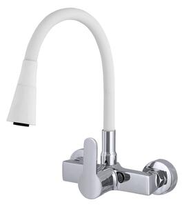 Gamma Flex 3000, baterie pentru chiuvetă cu braț flexibil, alb-crom, GMA-BFXS-3000WH