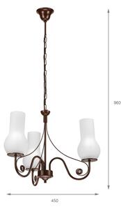 Lustră pe lanț Brilagi COTTAGE 3xE14/40W/230V maro/alb