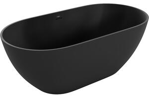 Mexen Rimini cadă de sine stătătoare din conglomerat 150 x 75 cm, negru mat - 57241507570