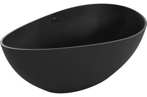 Mexen Parma cadă freestanding din conglomerat 160 x 95 cm, negru mat - 57231609570