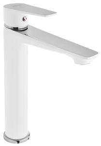 Invena Dokos, baterie pentru chiuveta inalta, alb-crom, INV-BU-19-W02-V
