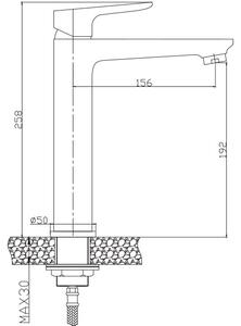 Invena Dokos, baterie pentru chiuveta inalta, alb-crom, INV-BU-19-W02-V
