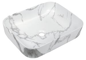 Invena Florina, chiuveta ceramica 51x40x13 cm, imitatie piatra, INV-CE-40-706-C