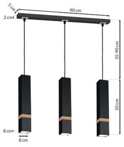 Lustră pe cablu VIDAR 3xGU10/25W/230V negru