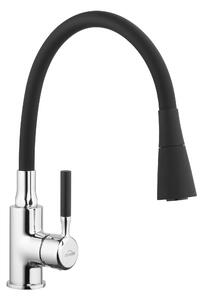 Invena Hula, baterie chiuveta inalta 2 functii, negru-crom, INV-BZ-85-L04-L