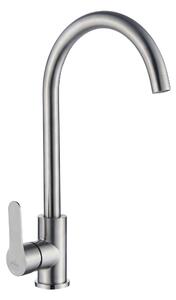 Invena Iron, robinet pentru chiuveta de sine statator, otel, INV-BZ-53-L23-L