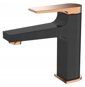Invena Midnight, baterie pentru chiuvetă, negru-aur roz, BU-35-014-V