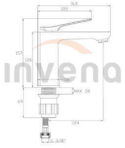 Invena Neri, baterie chiuveta, crom, BU-01-001-L