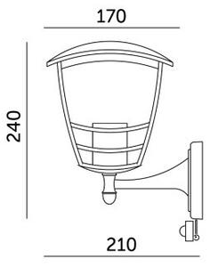 Aplică de exterior cu senzor TEVIO 1xE27/60W/230V IP54 negru