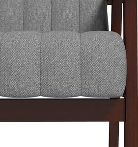 HOMCOM Fotoliu tip scaun din material, Fotoliu cu tapisare moderna pentru dormitor, sufragerie, Sezlong capitonat cu picioare din lemn, Gri