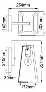 Aplică de exterior Kichler KL-DELISON-M-RZ DELISON 1xE27/60W/230V IP44
