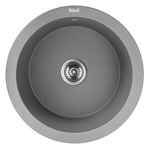 Laveo Dafne, chiuvetă granit cu 1 cameră 510x510x205 mm, gri, LAV-SBD_588Y