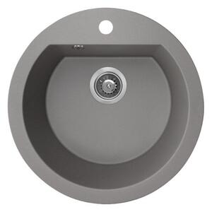 Laveo Dafne, chiuvetă granit cu 1 cameră 510x510x205 mm, gri, LAV-SBD_580T