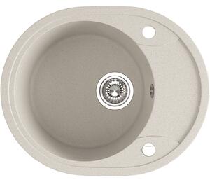 Laveo Dafne, chiuvetă granit cu 1 cameră 580x470x198 mm, bej, LAV-SBD_483T