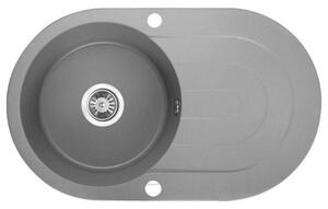 Laveo Dafne, chiuvetă granit cu 1 cameră 780x470x204 mm, gri, LAV-SBD_581T