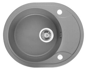 Laveo Dafne, chiuvetă granit cu 1 cameră 580x470x198 mm, gri, LAV-SBD_583T