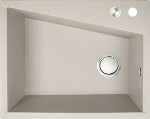 Laveo Grenada, chiuvetă granit cu 1 cameră 600x480x227 mm, bej, LAV-SBG_410T