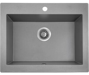 Laveo Komodo, chiuvetă granit cu 1 cameră 586x490x221 mm, gri, LAV-SBK_510A