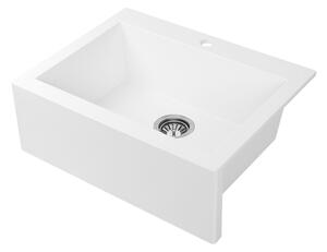 Laveo Komodo, chiuvetă granit cu 1 cameră 635x490x221 mm, alb, LAV-SBK_610T