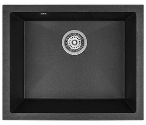 Laveo Ibiza, chiuveta granit cu 1 camera 560x460x220 mm, negru, LAV-SBI_710U
