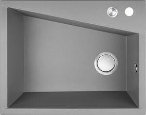 Laveo Grenada, chiuvetă granit cu 1 cameră 600x480x227 mm, gri, LAV-SBG_510T